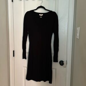 V neck sweater dress